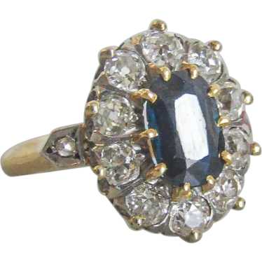 1.7 Carat Art Deco Sapphire and Diamond Platinum … - image 1