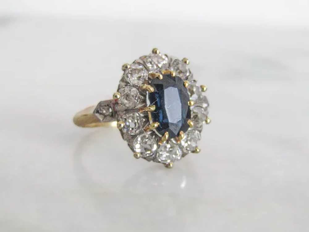 1.7 Carat Art Deco Sapphire and Diamond Platinum … - image 2