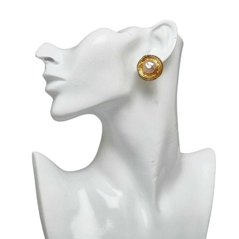 Chanel Chanel Chanel Pearl Earrings Gold Plated C… - image 5