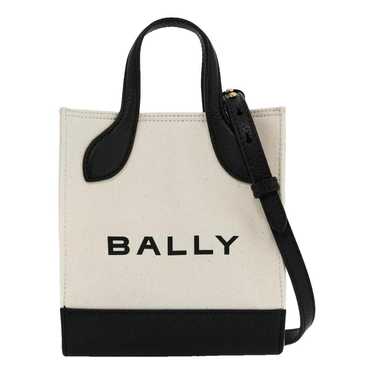 Bally Vintage Black & Tan Coated 2024 Canvas & Leather Logo Carryall Bag