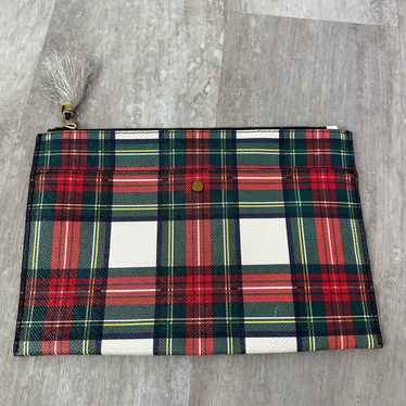 J.Crew Tartan Holiday Plaid Leather Clutch