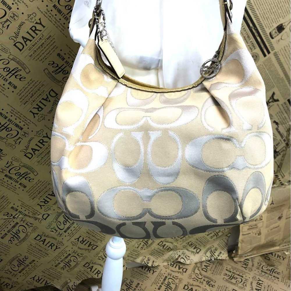 Coach Tote Shoulder Bag Signature Poppy FK211 - image 2