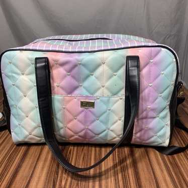 NEW Betsey Johnson Rainbow Hearts Weekender