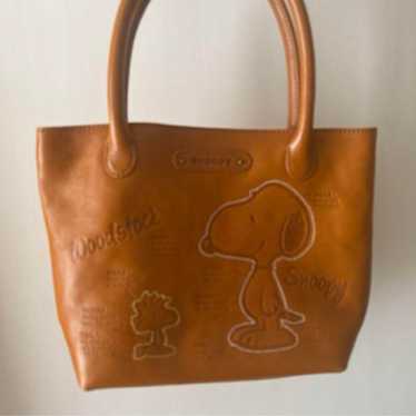 PEANUTS Snoopy Genuine Leather Tote Bag