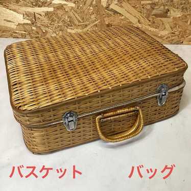 Bag, basket, rattan, retro, trunk, cute, brown (B… - image 1