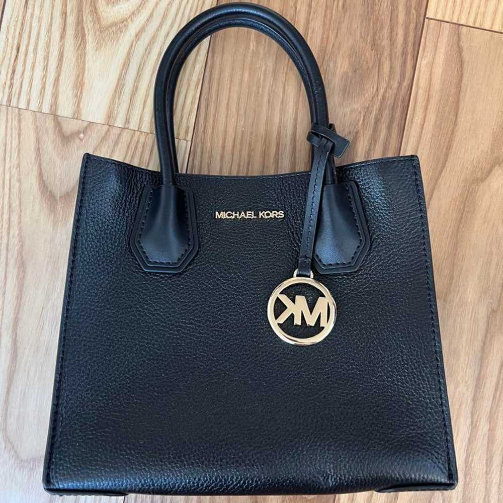 MICHAEL KORS black leather handbag with MK logo - image 1