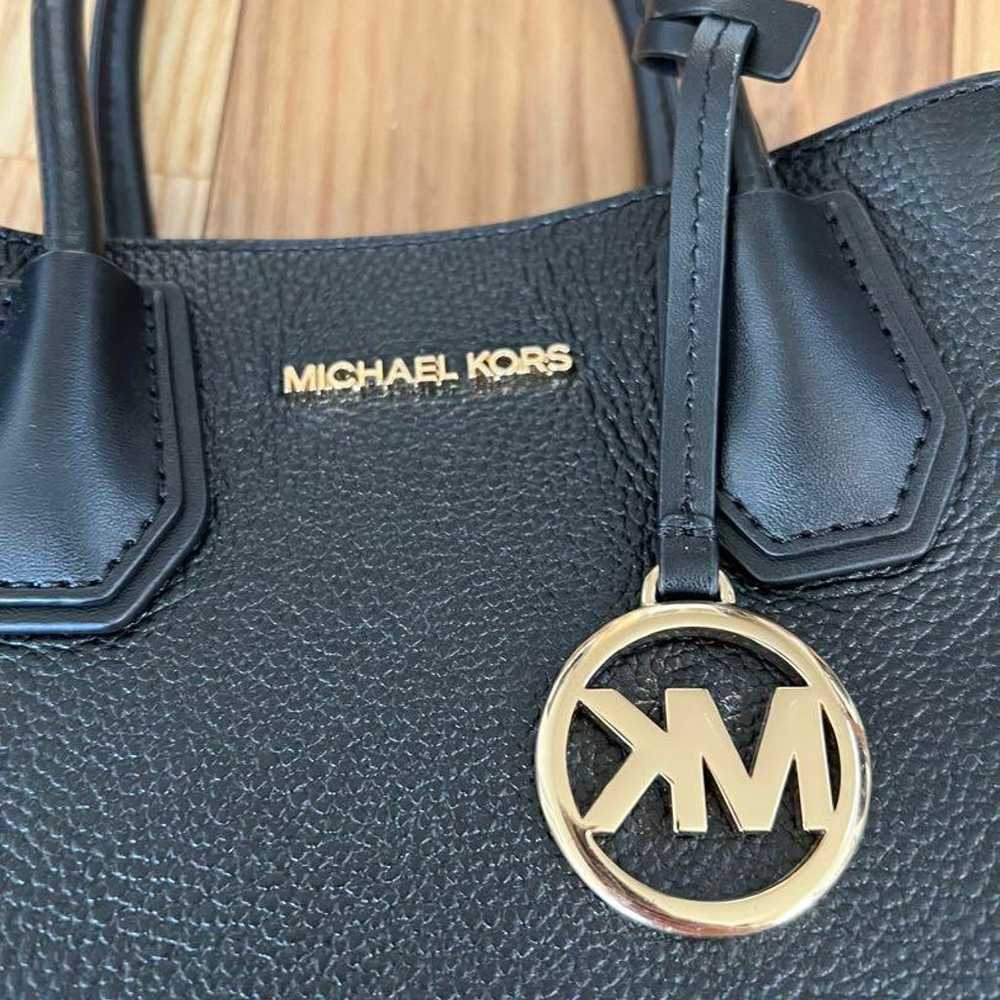 MICHAEL KORS black leather handbag with MK logo - image 2