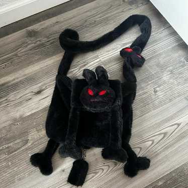 hell bunny black bunny plush messenger bag