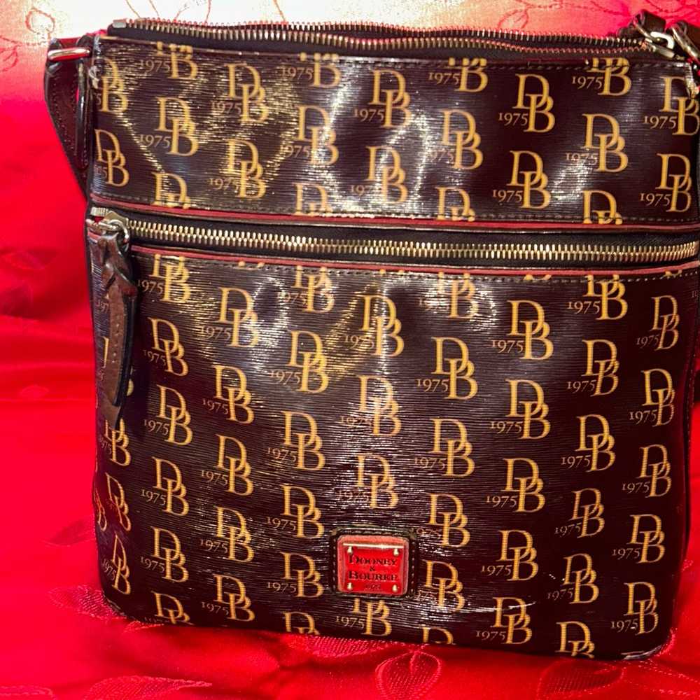 Vintage Dooney&Bourke 1975 Brown Signature Crossb… - image 3