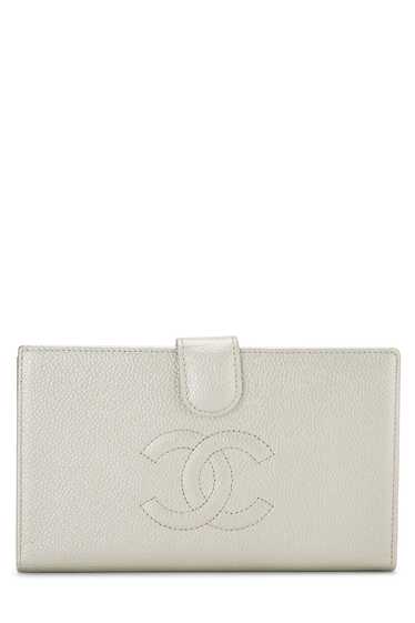 Silver Caviar Timeless 'CC' Long Wallet