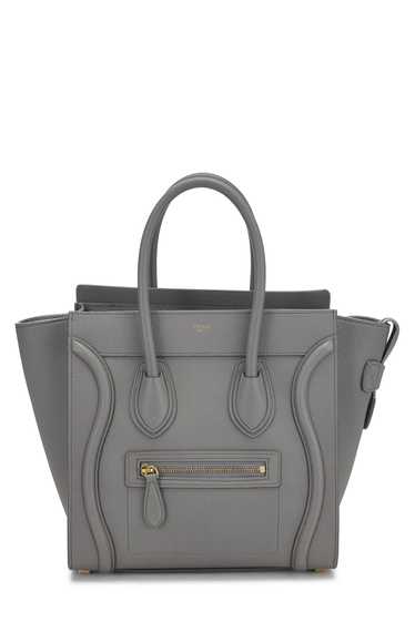 Grey Drummed Calfskin Luggage Micro