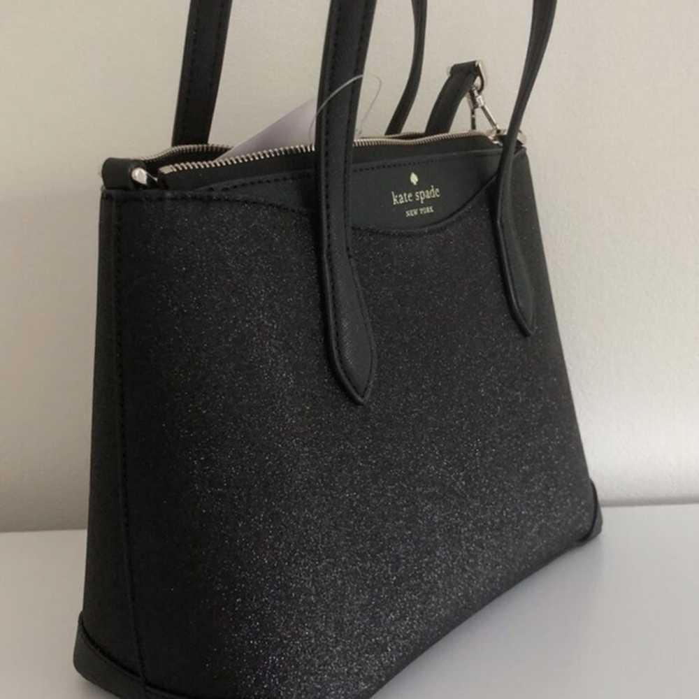 Kate Spade Small Shimmy Glitter Satchel BLACK - image 10