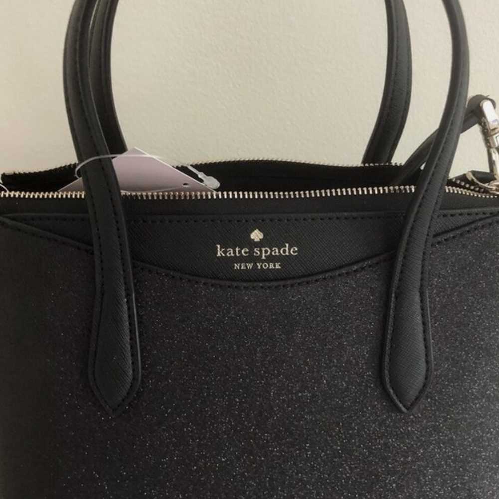 Kate Spade Small Shimmy Glitter Satchel BLACK - image 11