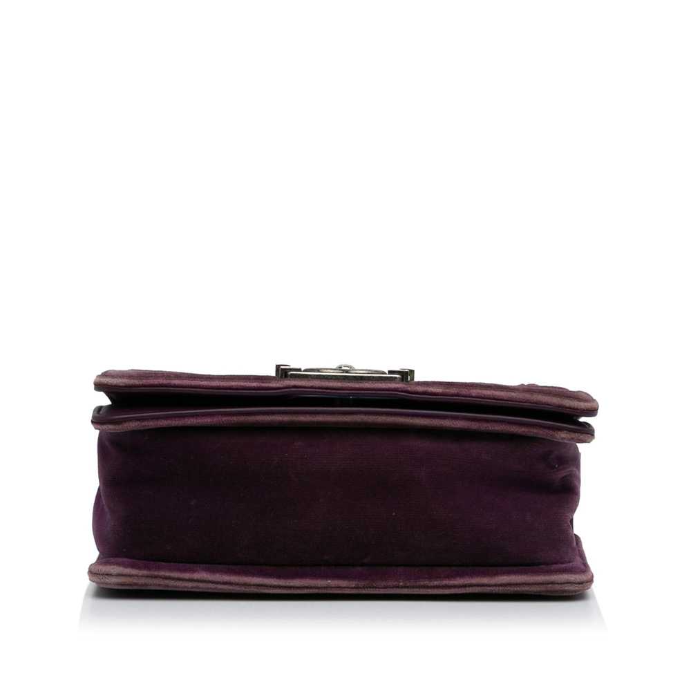 Product Details Chanel Purple Velvet Small Boy Fl… - image 5