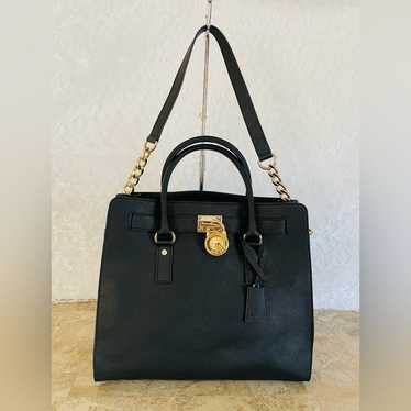 Michael Kors Hamilton black tote/shoulder bag sat… - image 1