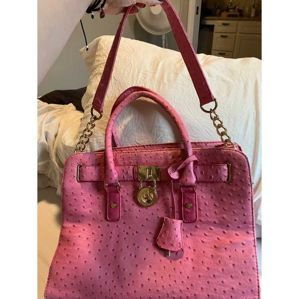 Michael Kors Pink Ostrich Purse - image 1