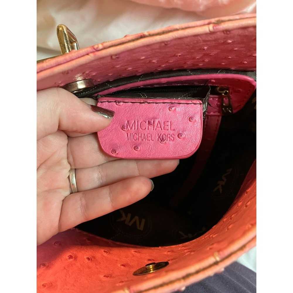 Michael Kors Pink Ostrich Purse - image 6