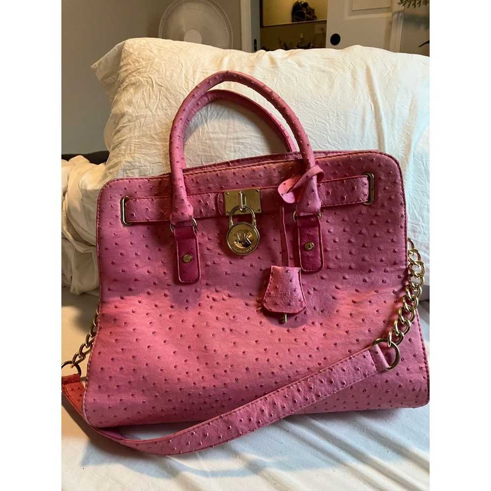 Michael Kors Pink Ostrich Purse - image 9