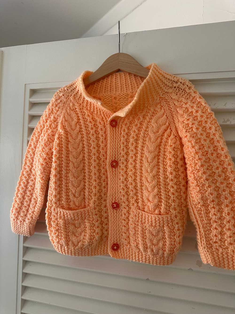 Vintage Kids Peach Cardigan - image 2