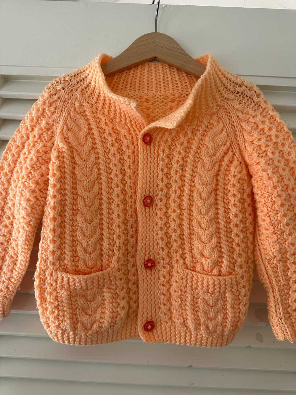 Vintage Kids Peach Cardigan - image 3