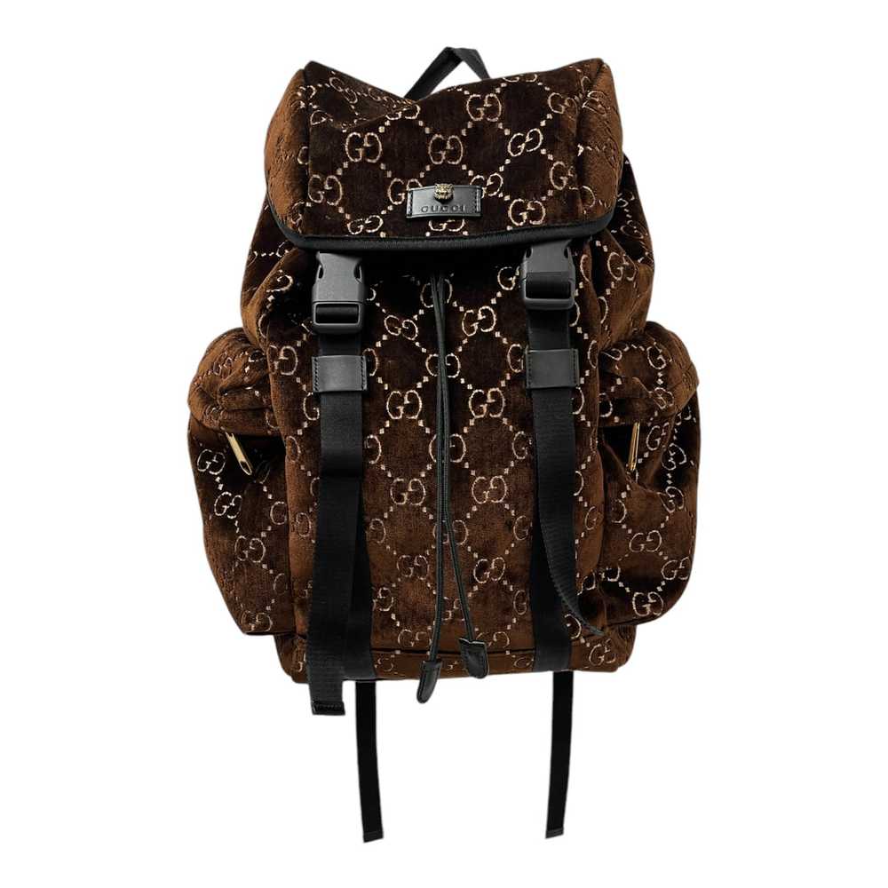 GUCCI/Backpack/M/Monogram/Velour/BRW/VELVET GG BA… - image 1