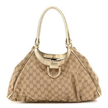 GUCCI Monogram Large D Gold Hobo Metallic Gold - image 1