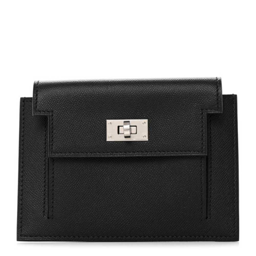 HERMES Epsom Kelly Pocket Compact Wallet Black - image 1