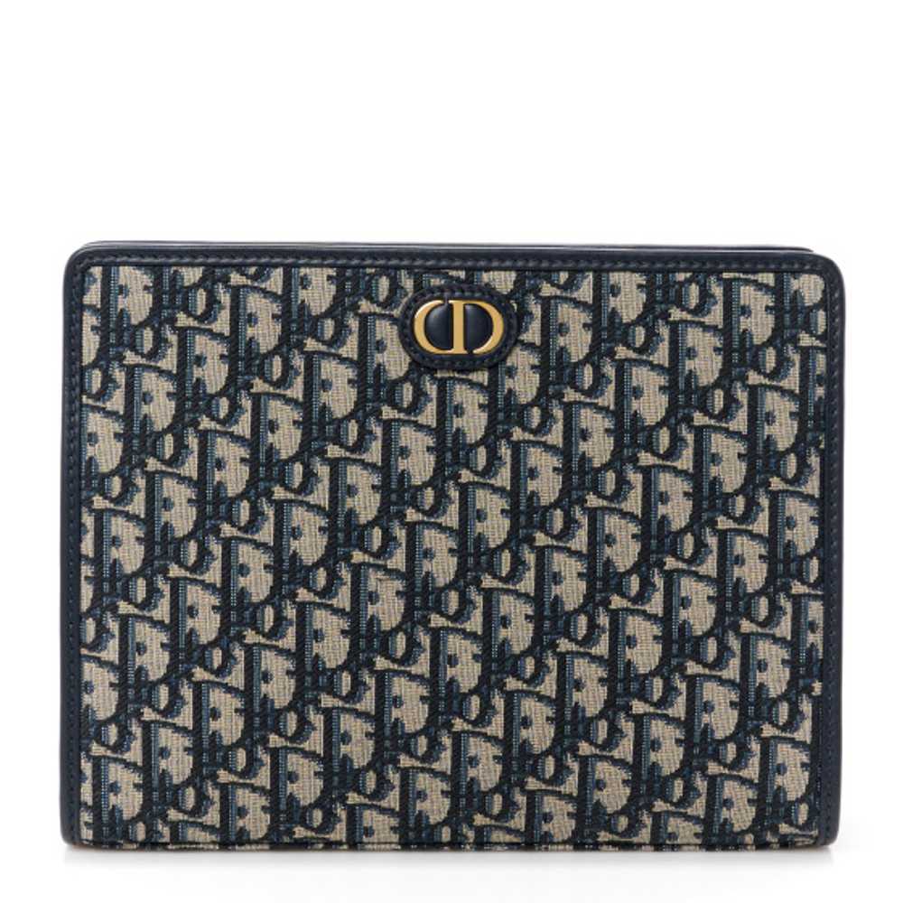 CHRISTIAN DIOR Oblique 30 Montaigne Pouch Blue - image 1