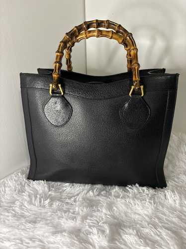 Gucci Gucci Hand Bag Bamboo Black Leather