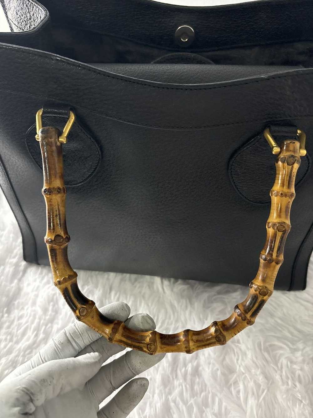 Gucci Gucci Hand Bag Bamboo Black Leather - image 2