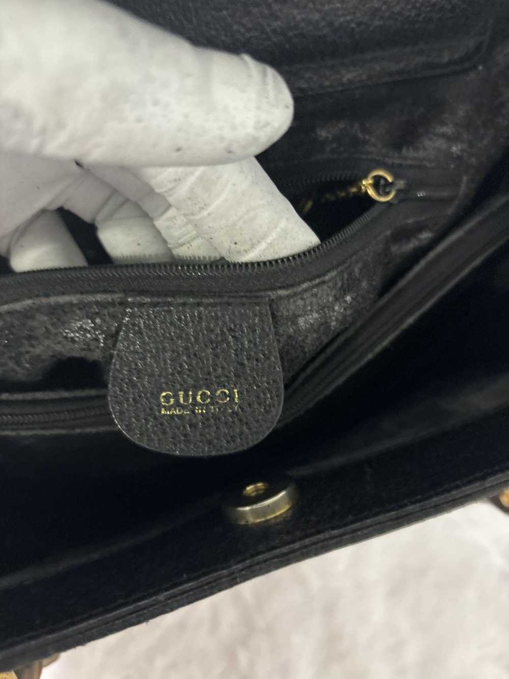 Gucci Gucci Hand Bag Bamboo Black Leather - image 5