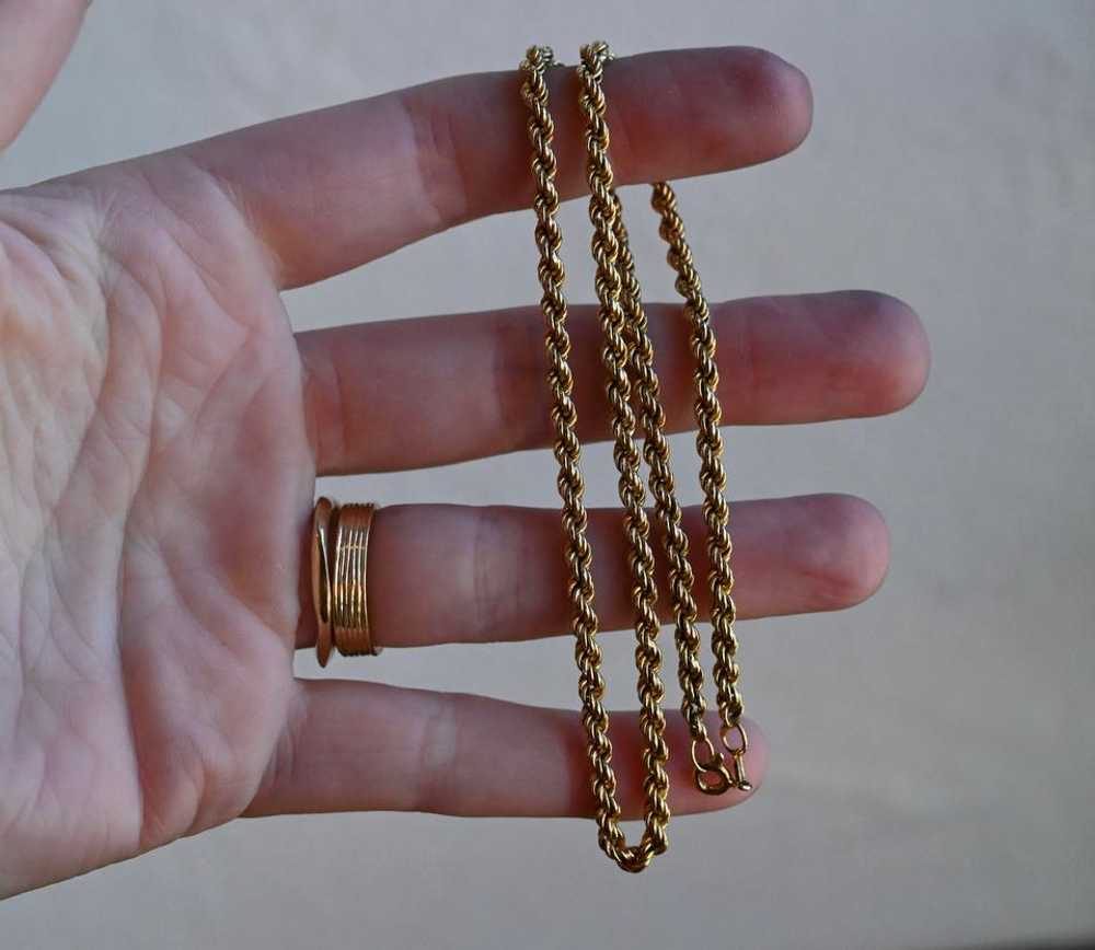 Vintage Gold Vintage 9k Gold Rope Chain 16" | Use… - image 2