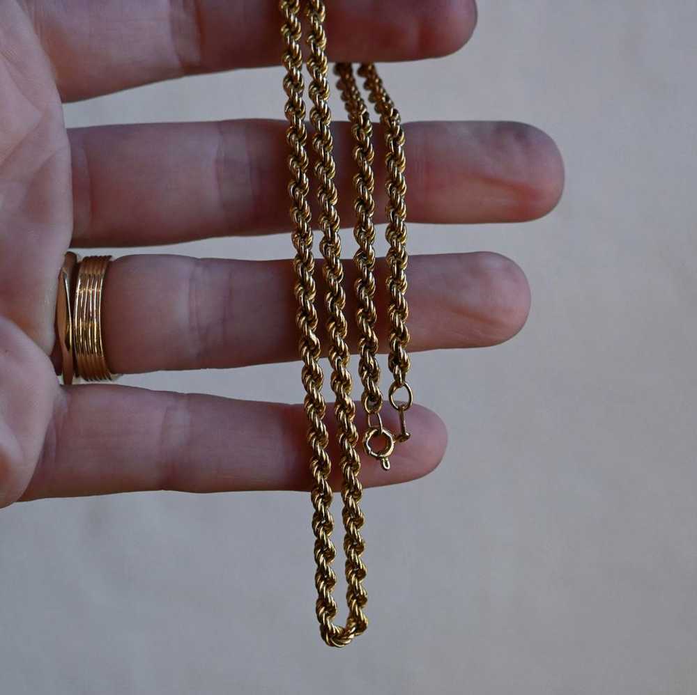 Vintage Gold Vintage 9k Gold Rope Chain 16" | Use… - image 3