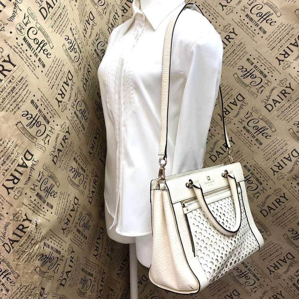 Kate Spade Hand Shoulder Bag Punching White FH130 - image 3