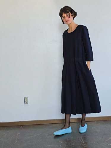 Vintage Comme des Garcons Pleated Dress - Navy