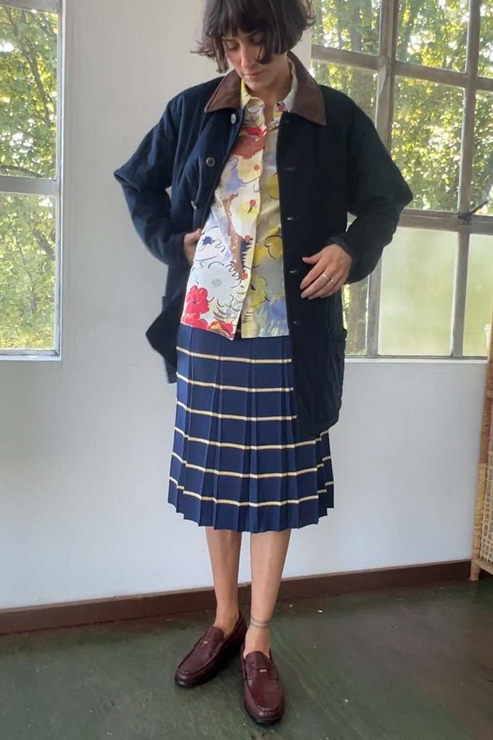 Wool Skirt - Navy Stripe - image 2