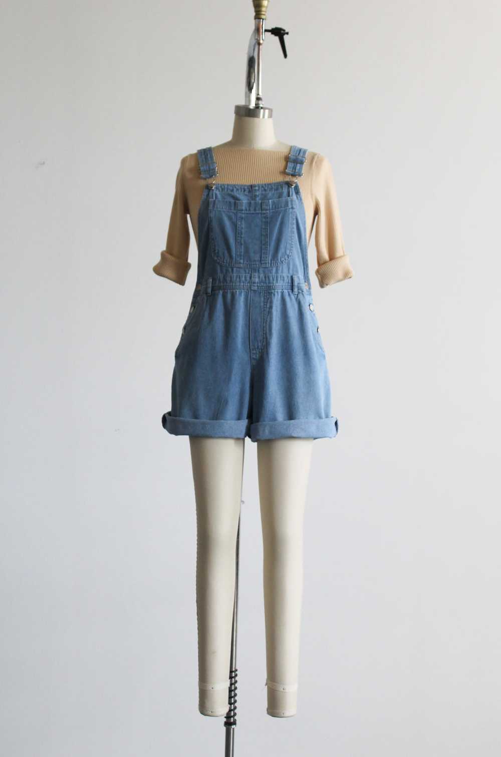 denim short overalls - image 1