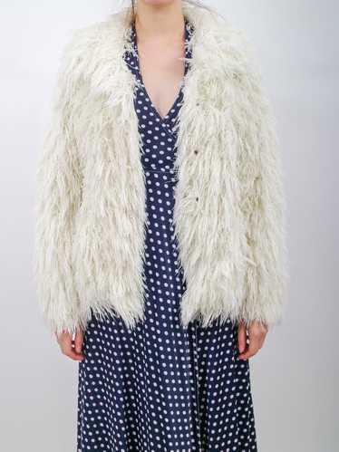 1970s Vegan Shaggy Faux Mongolian Wool Fuzzy Jacke