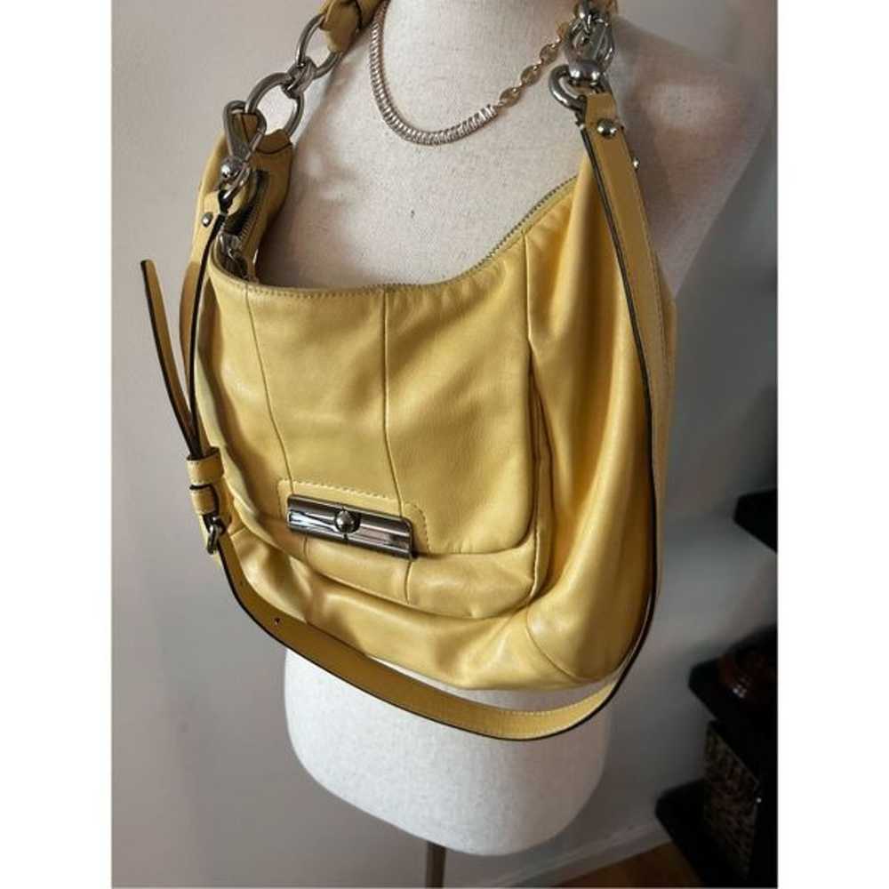 Coach yellow hobo shoulder bag leather - image 2