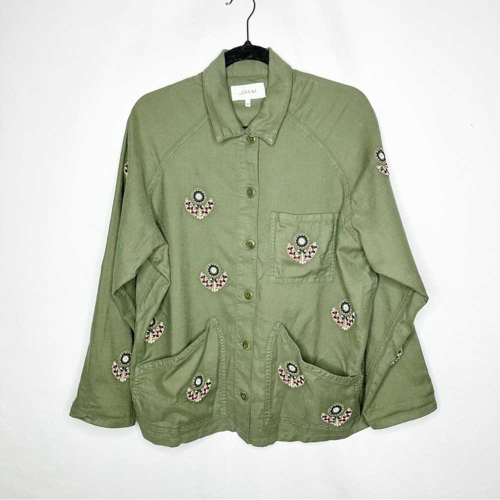 The Great THE GREAT Green Embroidered Jacket in S… - image 1