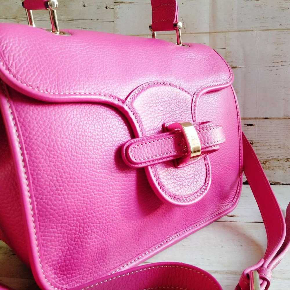 GHERARDINI. 2way Bag. Textured Leather. Pink. - image 4