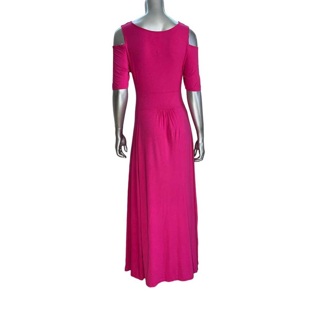 Designer Liz Lange Pink Cold Shoulder Knit V-Neck… - image 2