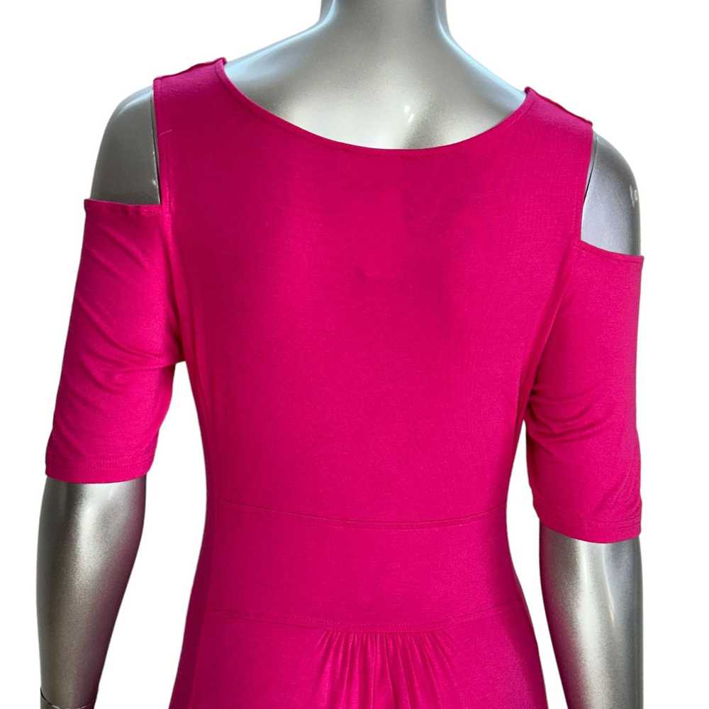 Designer Liz Lange Pink Cold Shoulder Knit V-Neck… - image 6