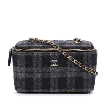 Chanel Chanel Small Tweed Plaid Vanity Case with … - image 1