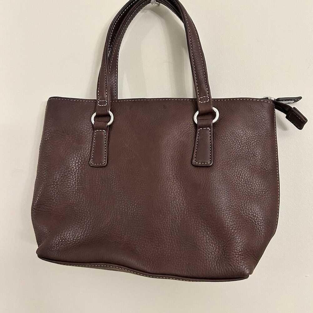 Vintage Fossil Shoulder Bag Pebbled Brown Leather… - image 4