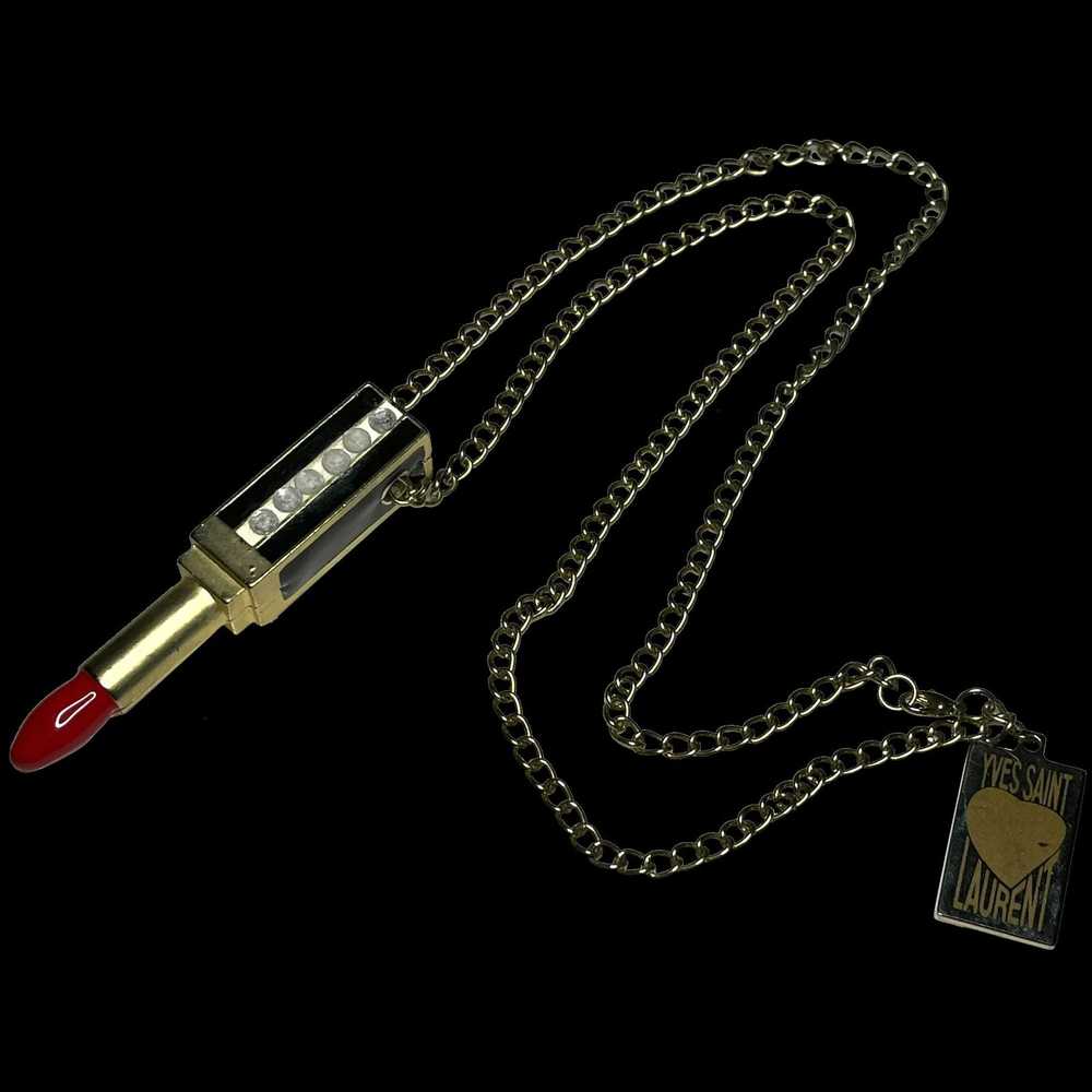 Vintage Yves Saint Laurent Lipstick Necklace - image 1