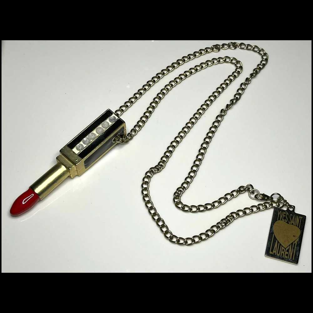 Vintage Yves Saint Laurent Lipstick Necklace - image 2