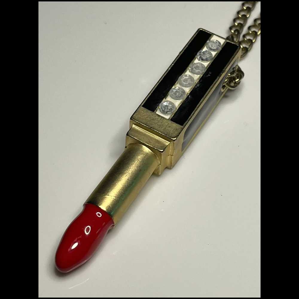 Vintage Yves Saint Laurent Lipstick Necklace - image 4