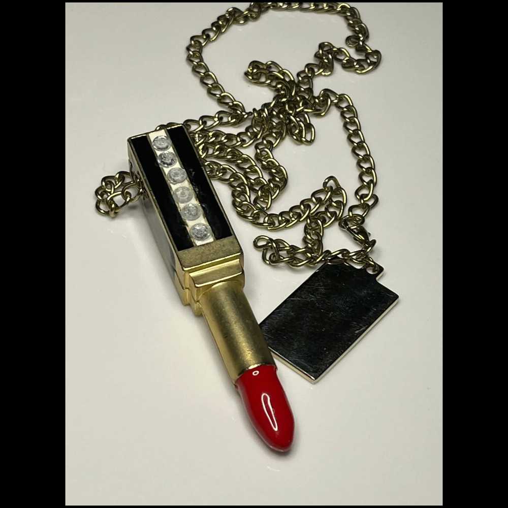 Vintage Yves Saint Laurent Lipstick Necklace - image 7