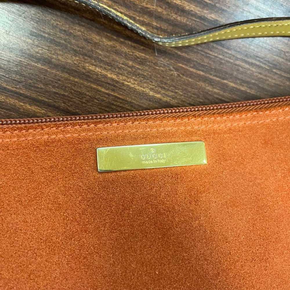 Fine article ◆ GUCCI Suede Pouch Orange Brown - image 2